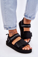 Sieviešu sandales ar uzlīmēm Big Star LL274784 melnas cena un informācija | Sieviešu sandales | 220.lv
