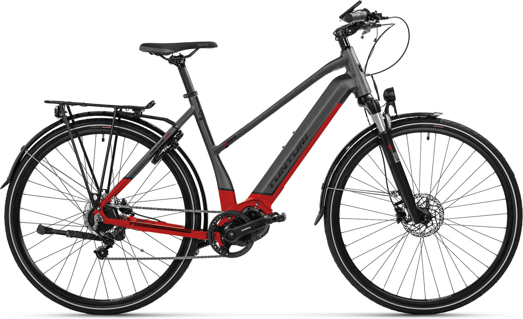 Elektriskais velosipēds Tunturi eHybrid Di2, 48 cm, sarkans цена и информация | Elektrovelosipēdi | 220.lv