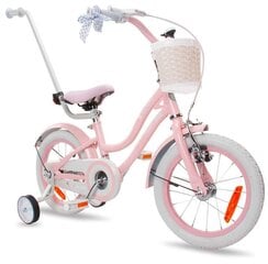 Детский велосипед Sun Baby J03.023.2.7 - СЕРЕБРЯНАЯ ЛУНА - СЕРДЦЕ 14', розовый цена и информация | Велосипеды | 220.lv