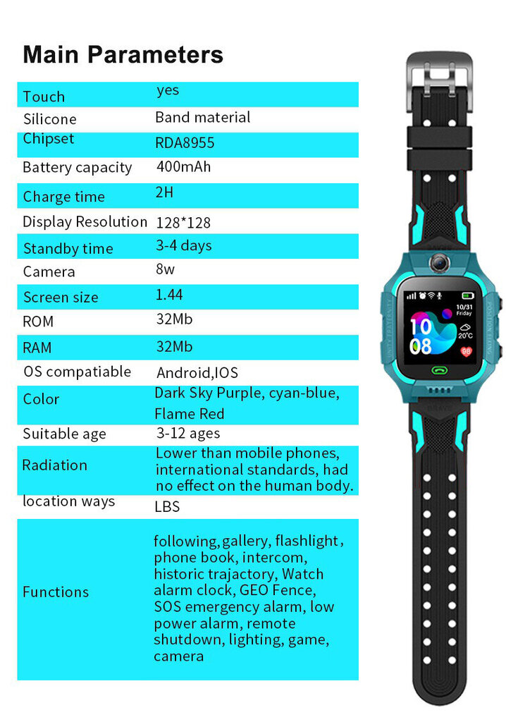 Happyjoe Quaro Red viedpulkstenis bērniem ar zvanu funkciju, atrašanās vietas izsekošanas funkciju, kameru, mūzikas atskaņotāju un spēlēm цена и информация | Viedpulksteņi (smartwatch) | 220.lv