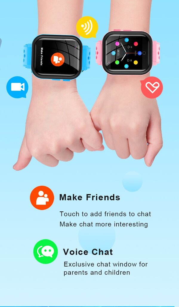 Happyjoe Quallmo viedpulkstenis bērniem ar zvanu funkciju, 4G savienojumu, kameru, atrašanās vietas noteikšanu un ūdensizturību цена и информация | Viedpulksteņi (smartwatch) | 220.lv