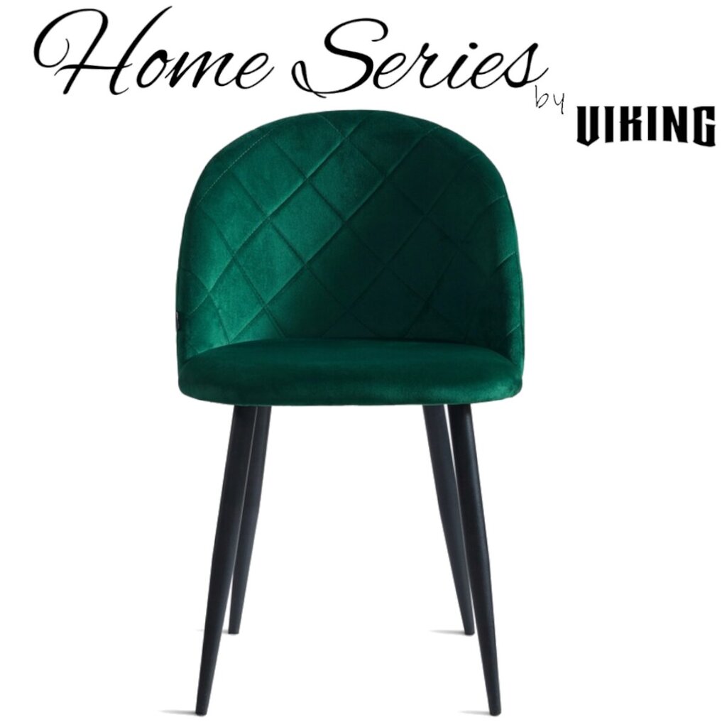 2 krēslu komplekts Viking, Glamour, tumši zaļa krāsa cena un informācija | Virtuves un ēdamistabas krēsli | 220.lv