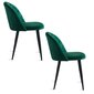 2 krēslu komplekts Viking, Glamour, tumši zaļa krāsa cena un informācija | Virtuves un ēdamistabas krēsli | 220.lv