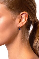 Brilio Silver Stilīgi sudraba auskari ar tumši ziliem cirkoniem EA130W sBS1310 cena un informācija | Auskari | 220.lv