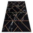 ковер EMERALD эксклюзивный 2000 гламур, стильный геометричес, Мрамор черный / золото