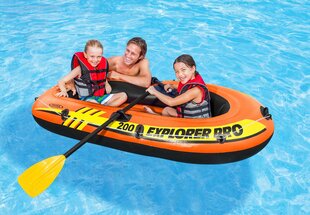 Piepūšamā divvietīgā laiva Intex Explorer Pro 200, 196 cm, oranža цена и информация | Лодки и байдарки | 220.lv