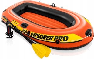 Piepūšamā divvietīgā laiva Intex Explorer Pro 200, 196 cm, oranža цена и информация | Лодки и байдарки | 220.lv