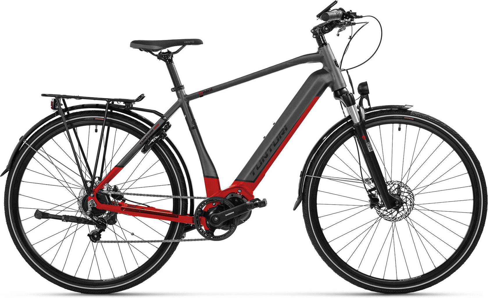 Elektriskais velosipēds Tunturi eHybrid Di2, 52 cm, sarkans цена и информация | Elektrovelosipēdi | 220.lv