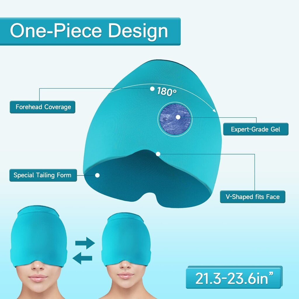 Cepure, kas mazina migrenas galvassāpes, zila krāsa cena un informācija | Masāžas piederumi | 220.lv