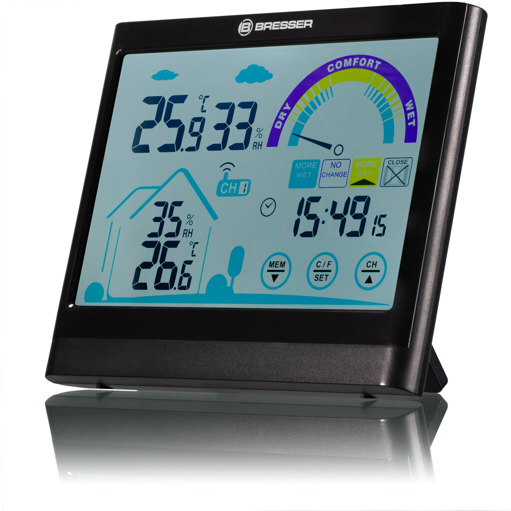 BRESSER VentAir termo/ higrometrs ar ventilācijas paziņošanu cena un informācija | Meteostacijas, āra termometri | 220.lv