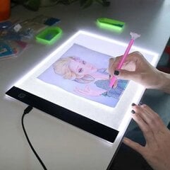 Izgaismots LED zīmēšanas dēlis A4 цена и информация | Принадлежности для рисования, лепки | 220.lv