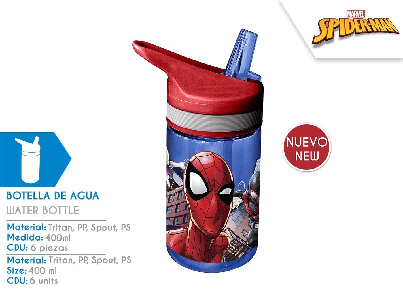 Spiderman tritāna pudele 400ml цена и информация | Ūdens pudeles | 220.lv