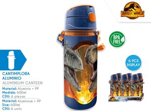 Jurassic World alumīnija pudele 600ml цена и информация | Бутылки для воды | 220.lv
