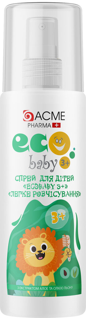 ECO BABY 3+ matu sprejs vieglai ķemmešanai 150ml cena un informācija | Matu uzlabošanai | 220.lv