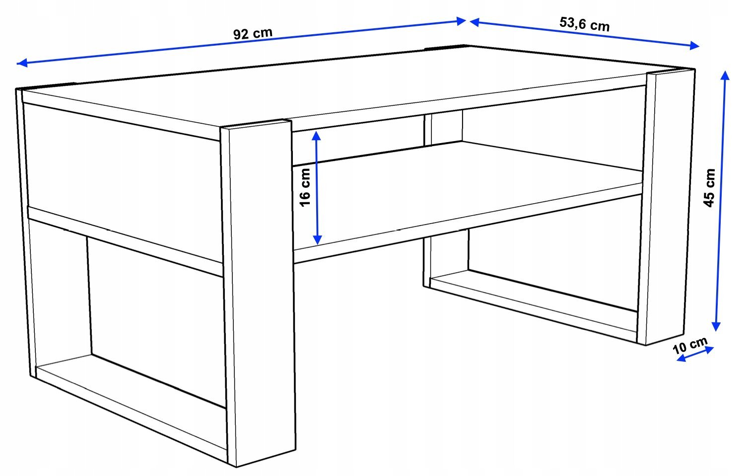 Kafijas galdiņš Perfektciecie Karo, 92x53,6x45 cm, brūns/melns cena un informācija | Žurnālgaldiņi | 220.lv