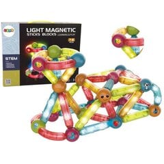 Gaismas magnētiskais konstruktors Magnetic Bricks Set, 76 gab. цена и информация | Kонструкторы | 220.lv