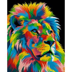 Gleznošanas komplekts pēc numuriem Krāsains lauva 2 40x50 cena un informācija | Gleznas pēc numuriem | 220.lv