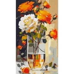Набор для рисования по номерам Оранжевые розы с любовью 30x50 цена и информация | Живопись по номерам | 220.lv