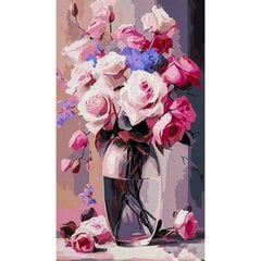 Gleznošanas komplekts pēc numuriem Rozā rozes ar mīlestību 30x50 цена и информация | Живопись по номерам | 220.lv
