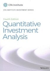 Quantitative Investment Analysis 4th edition cena un informācija | Ekonomikas grāmatas | 220.lv