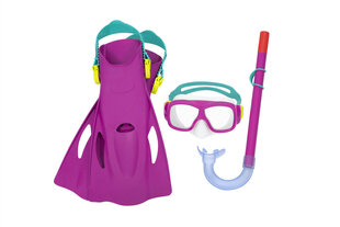 Bestway niršanas komplekts (maska, caurule, spuras), violets cena un informācija | Ūdens, smilšu un pludmales rotaļlietas | 220.lv