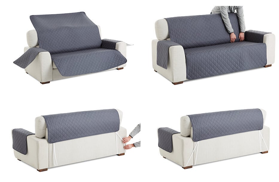 Bestcovers Biezs vienpusējs dīvāna aizsargs 200x195cm, tumši zils cena un informācija | Mēbeļu pārvalki | 220.lv