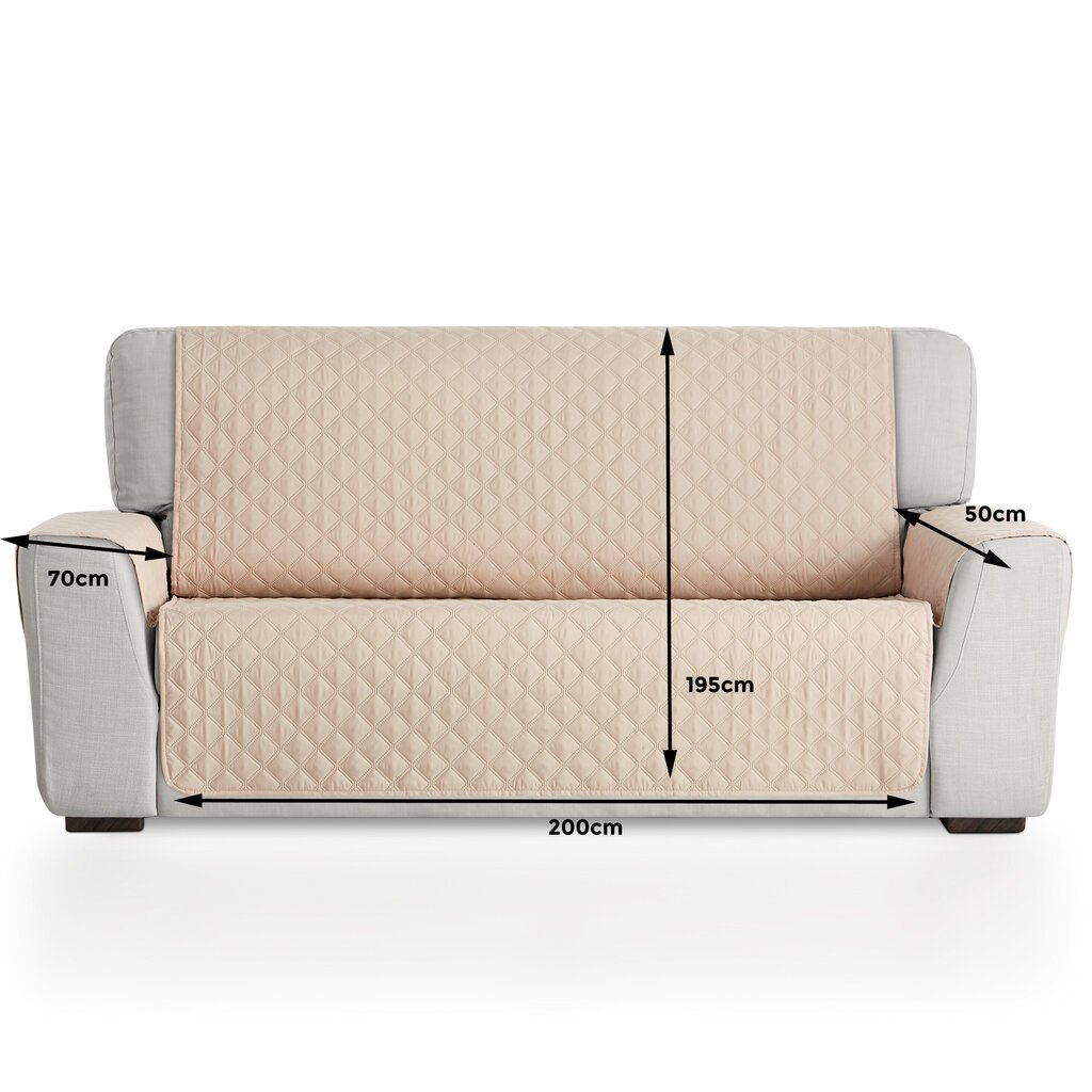 Bestcovers Biezs vienpusējs dīvāna aizsargs 200x195cm, bēšs cena un informācija | Mēbeļu pārvalki | 220.lv
