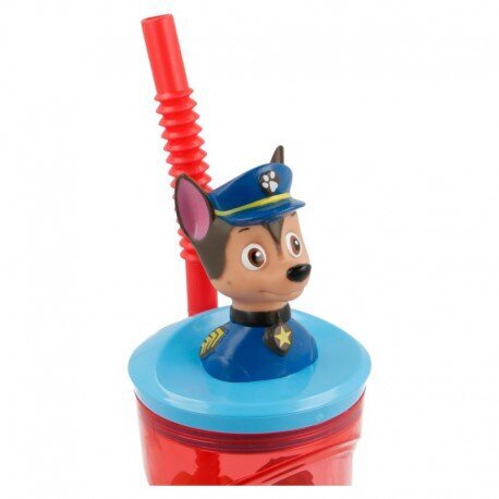 Paw Patrol 3D krūze ar salmiņiem 360 ml цена и информация | Ūdens pudeles | 220.lv