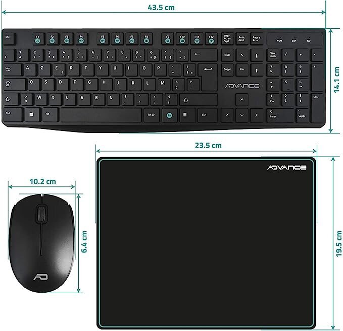 3in1 Tastatūra + pele + paliktnis Advance cena un informācija | Klaviatūras | 220.lv