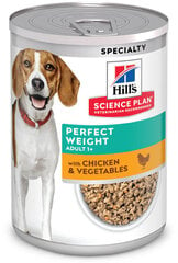 Hill's Science Plan Perfect Weight ar vistu un dārzeņiem, 363 g cena un informācija | Konservi suņiem | 220.lv