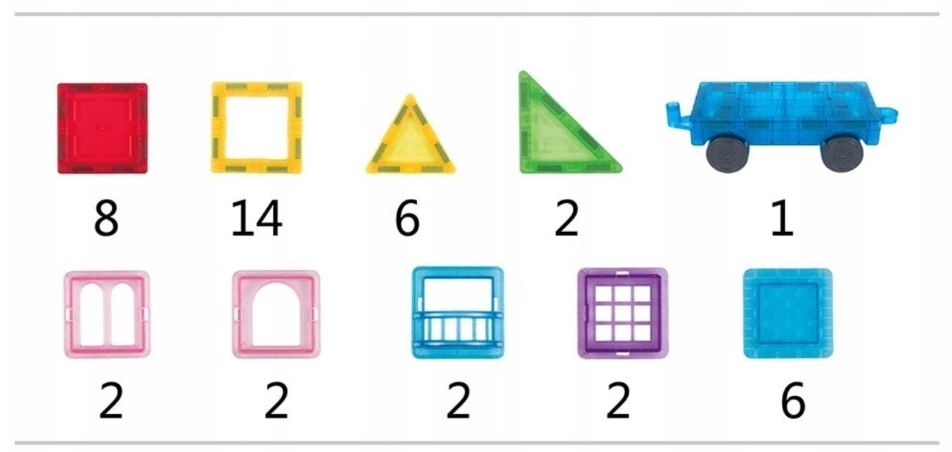 Magnētisko klucīšu komplekts 45 gab. cena un informācija | Konstruktori | 220.lv