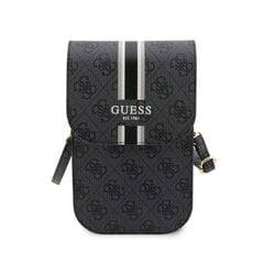 Guess PU 4G Printed Stripes Phone Bag Black cena un informācija | Telefonu vāciņi, maciņi | 220.lv