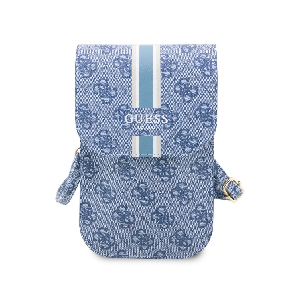 Guess PU 4G Printed Stripes Phone Bag Blue цена и информация | Telefonu vāciņi, maciņi | 220.lv