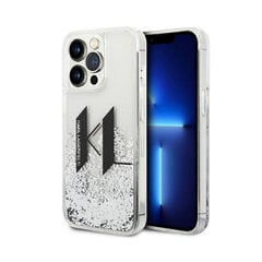 iPhone 14 Pro (6,1") Oriģinālais Glitter KARL LAGERFELD Logo futrālis — Caurspīdīgs/Sudrabs cena un informācija | Telefonu vāciņi, maciņi | 220.lv