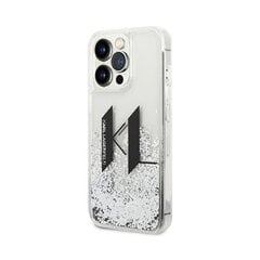 iPhone 14 Pro (6,1") Oriģinālais Glitter KARL LAGERFELD Logo futrālis — Caurspīdīgs/Sudrabs cena un informācija | Telefonu vāciņi, maciņi | 220.lv