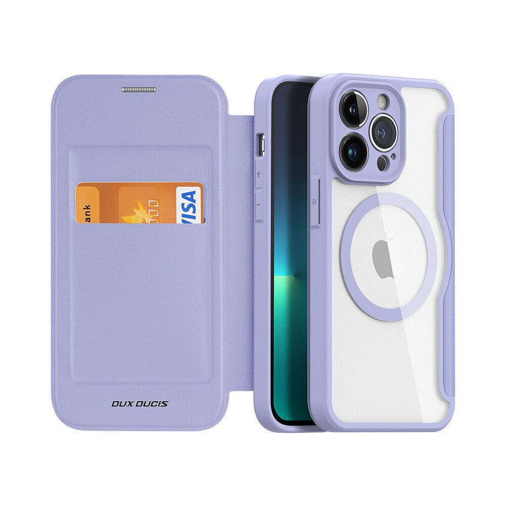 Dux Ducis Skin X Pro MagSafe folio priekš iPhone 14 Pro Max (6,7″) - Violets cena un informācija | Telefonu vāciņi, maciņi | 220.lv