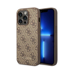 iPhone 14 Pro (6,1") Oriģinālais GUESS 4G Gold Logo futrālis — Brūns cena un informācija | Telefonu vāciņi, maciņi | 220.lv