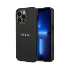 Оригинальный чехол GUESS Saffiano Metal Logo для iPhone 14 Pro (6,1″) - Черный цена и информация | Чехлы для телефонов | 220.lv