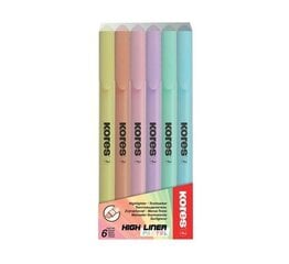 Текстовые маркеры Kores High Liner Pastel, 6 шт. цена и информация | Канцелярия | 220.lv