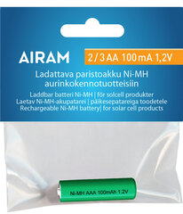 Airam uzlādējamā baterija Ni-Mh 2/3 AA, 100 mAh cena un informācija | Baterijas | 220.lv