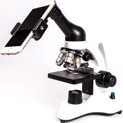 Профессиональный биологический микроскоп c держателем для телефона, 1600Х цена и информация | Телескопы и микроскопы | 220.lv