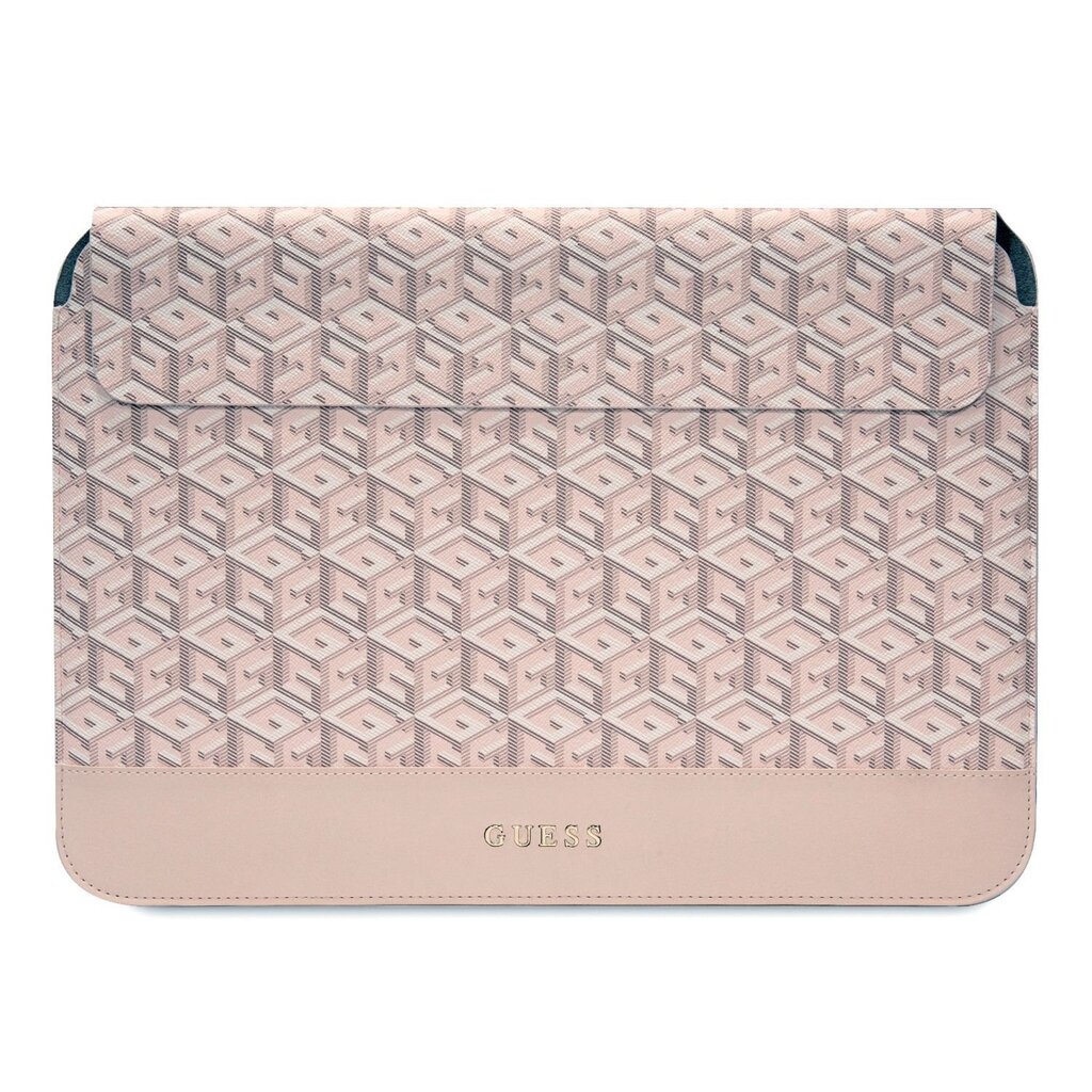 Guess PU G Cube Computer Sleeve 13|14" Pink cena un informācija | Somas portatīvajiem datoriem | 220.lv