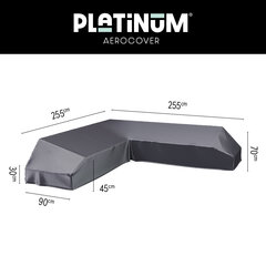 Aizsargpārvalks dārza stūra dīvānam ar platformām Platinum AeroCover 255x255x90xH30/45/70 цена и информация | Подушки, наволочки, чехлы | 220.lv