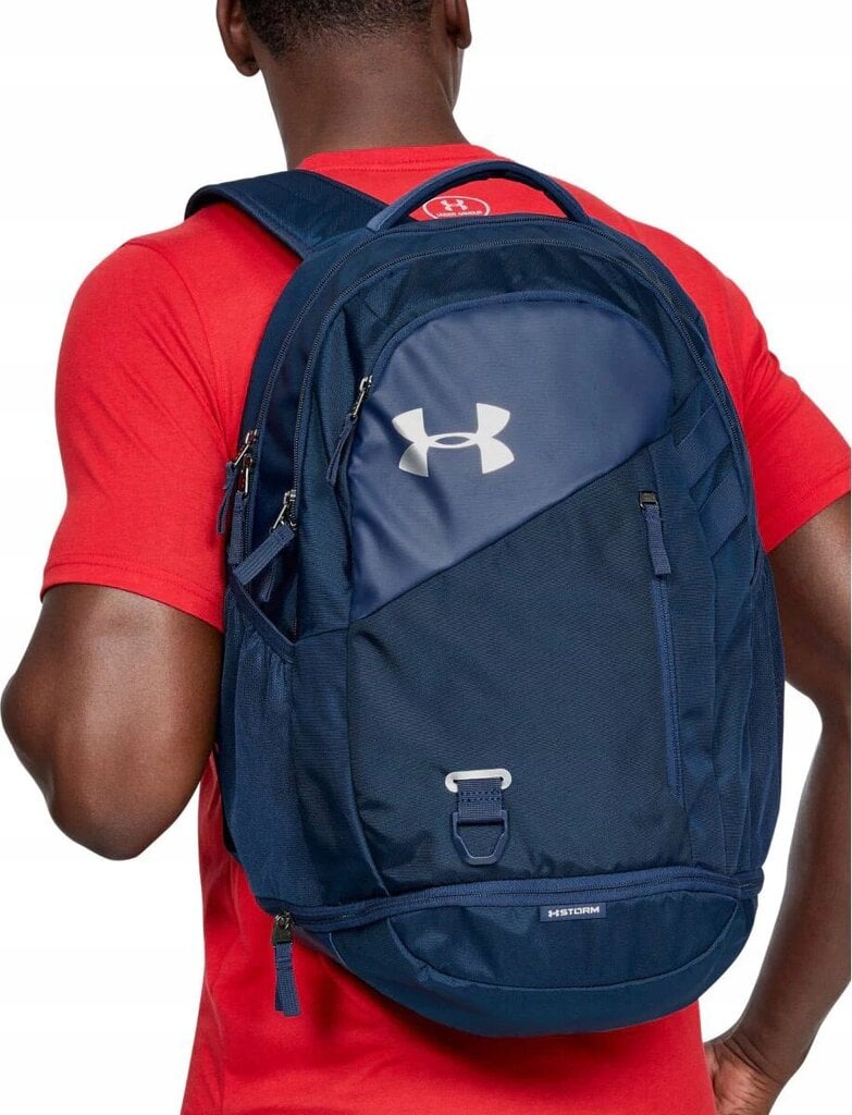 Mugursoma Under Armour Hustle 4.0 1342651-408, 26 l, zila cena un informācija | Sporta somas un mugursomas | 220.lv