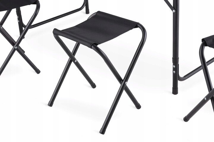 Saliekams tūristu galds ar krēsliem Outtec, 60x120x54,5 cm, melns цена и информация |  Tūrisma mēbeles | 220.lv