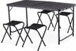 Saliekams tūristu galds ar krēsliem Outtec, 60x120x54,5 cm, melns cena un informācija |  Tūrisma mēbeles | 220.lv