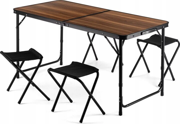 Saliekams tūristu galds ar krēsliem Outtec, 60x120x54,5 cm, brūns cena un informācija |  Tūrisma mēbeles | 220.lv
