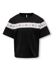 Детская футболка ONLY 15303567*01, черная, 5715431618131 цена и информация | Рубашки для девочек | 220.lv