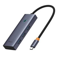 5-in-1 Hub Baseus UltraJoy Series USB-C to HDMI4K@30Hz+3xUSB 3.0+1xPD (grey) цена и информация | Адаптеры и USB разветвители | 220.lv