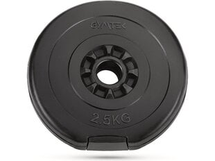 Diska svars Gymtek, 2,5 kg, 31 mm, melns cena un informācija | Svari, hanteles, stieņi | 220.lv